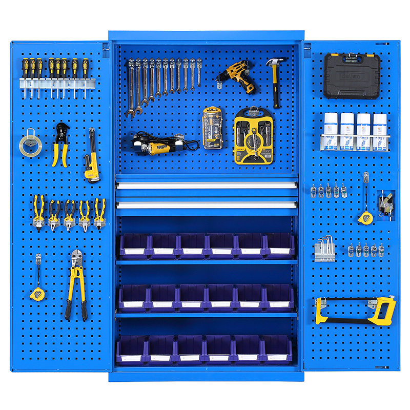重型工具柜五金柜子车间用双开门铁皮柜抽屉式储物柜带锁 - 图3