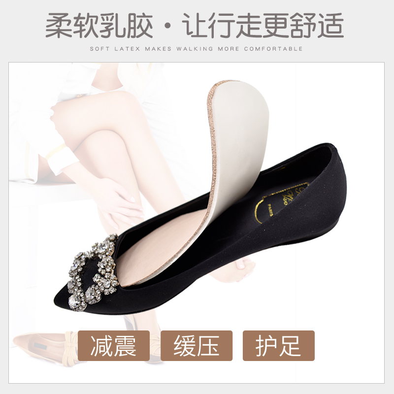 牛皮鞋垫女士高跟鞋大一码夏季吸汗防臭透气掉跟鞋底硬乳胶减震薄 - 图3