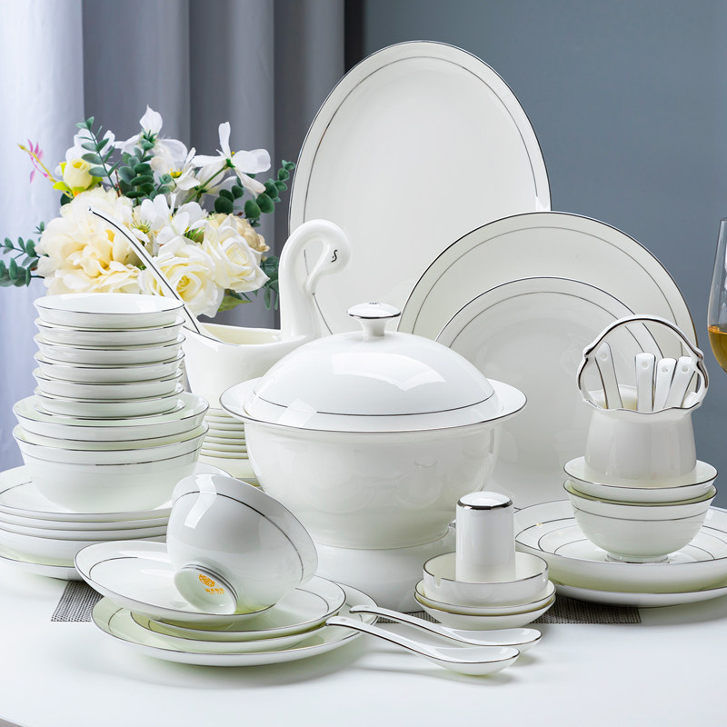 秋水伊人 高温餐具DIY自由搭配碗碟套装家用景德镇陶瓷餐具组合,淘宝优惠券,粉丝福利购,淘宝优惠卷