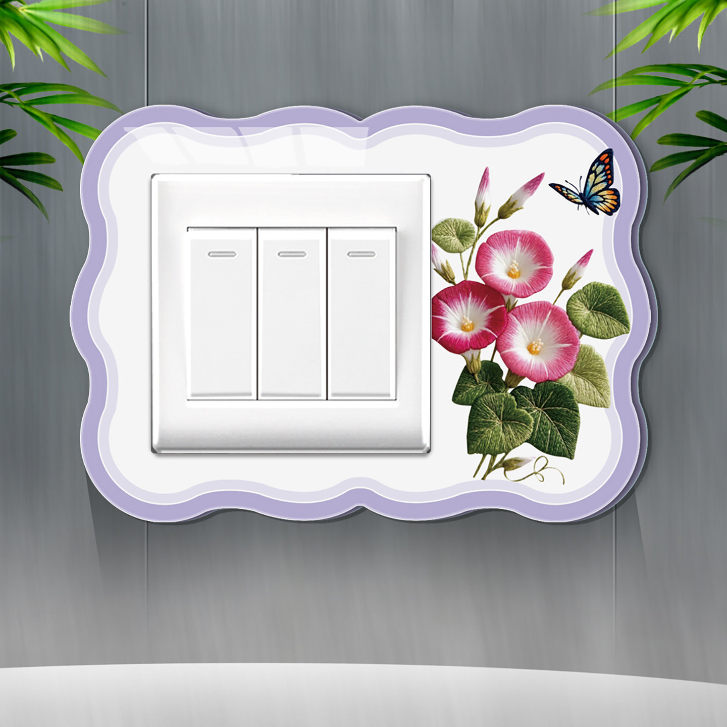 卧室插座周围缝隙美化遮丑装饰贴定制亚克力三连框自粘创意开关贴,淘宝优惠券,粉丝福利购,淘宝优惠卷