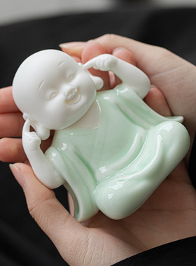 久造陶瓷可爱小和尚桌面装饰