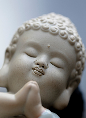 久造中式汝窑宝宝佛摆件车载装饰