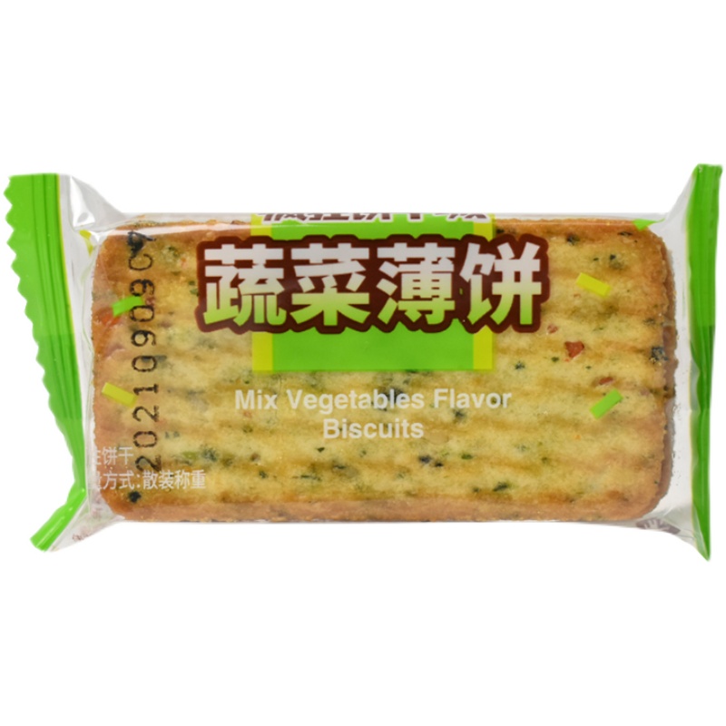 伟龙薄脆饼干疯狂饼干城香葱薄片蔬菜薄饼芝士牛奶味零食散装整箱 - 图3