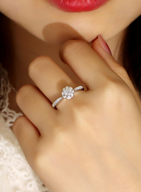 莫桑石戒指女花朵设计感礼物