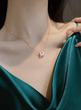 锁骨链H字母女小裙子镀金项链