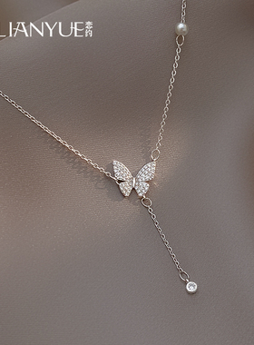 恋约十字链女小蝴蝶锁骨链气质