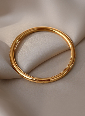 恋约镀金万福手镯女古法手工镯子