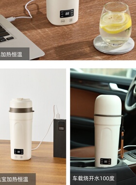 真米便携烧水杯USB车载双插口
