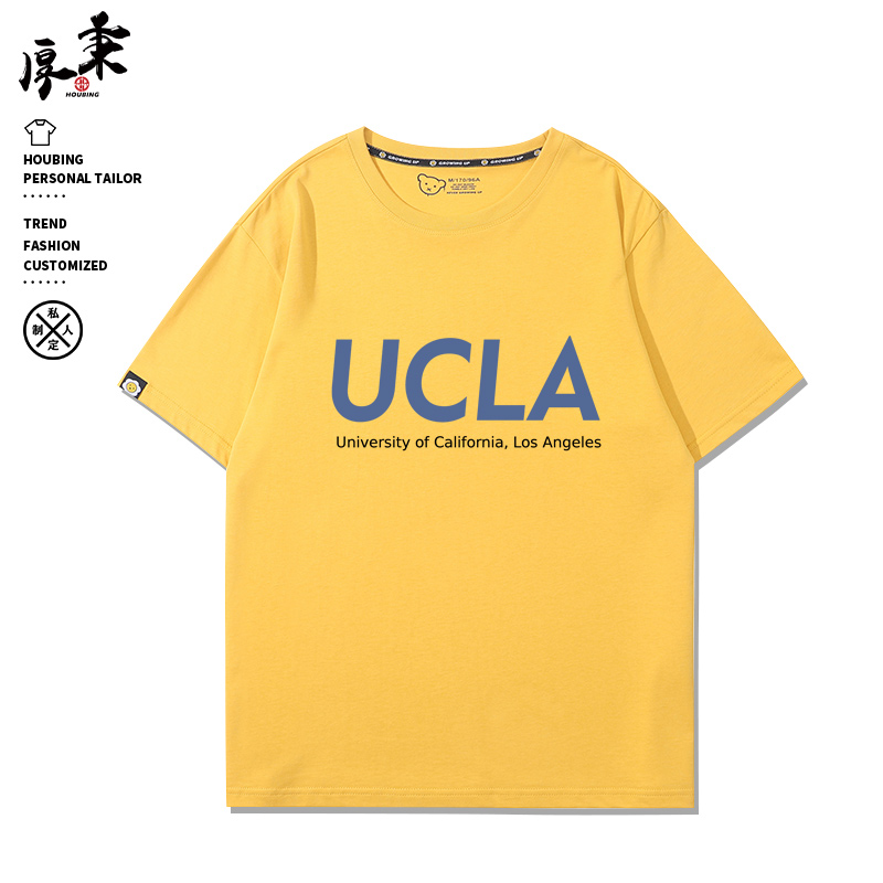 UCLA联名加州大学洛杉矶分校周边纪念品短袖校服纯棉T恤宽松衣服-图2