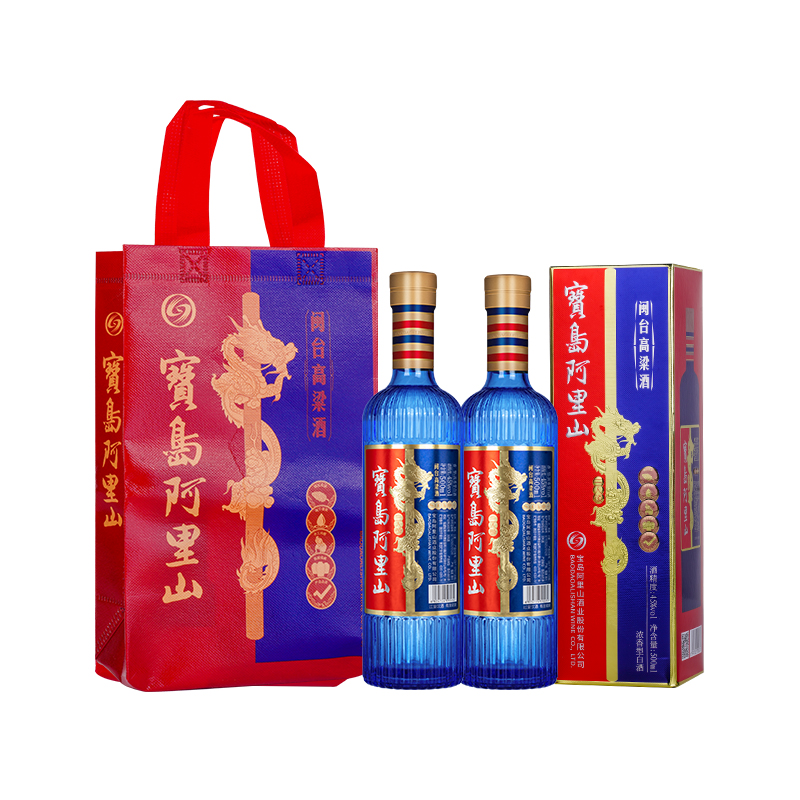 宝岛阿里山闽台高粱酒45度浓香型白酒500ml/瓶纯粮食口粮盒装送礼