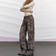 OfAkiva Tipsy Baroque Cashew Flower Double Waistband Raw Edge Washed Jeans