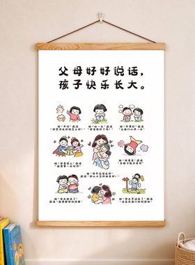 亲子好好说话儿童房励志装饰画