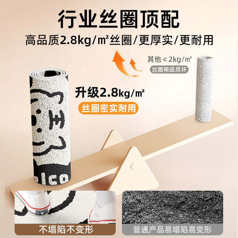 小老虎入户地垫门口除尘耐磨耐刮脚垫子丝圈除尘耐脏免打理防滑垫,淘宝优惠券,粉丝福利购,淘宝优惠卷