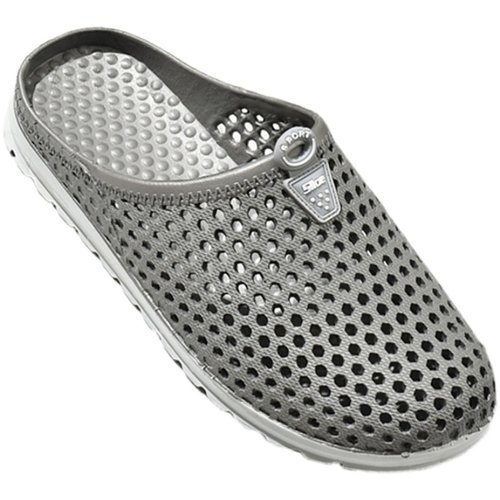 潮男洞洞鞋夏沙滩鞋网面透气鸟巢包头凉拖鞋男士防滑塑料休闲外穿 - 图3