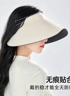UPF50+无痕灯罩防晒帽女夏季