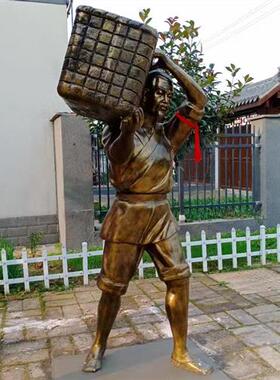 玻璃钢农耕人物雕塑定制仿铜雕像户外牛拉犁大型园林景观铸铜摆件