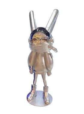 玻璃钢潮玩星际兔大摆件太空兔雕塑工业风酒吧网红打卡装饰