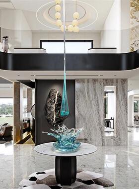 酒店大堂客厅透明树脂水滴天花板吊饰空中艺术雕塑现代创意挂摆件