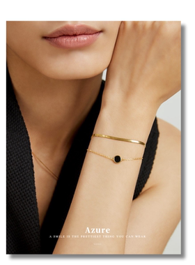 玛瑙双层叠带手链蛇骨链条设计ins风手饰手链轻奢小众精致高级感