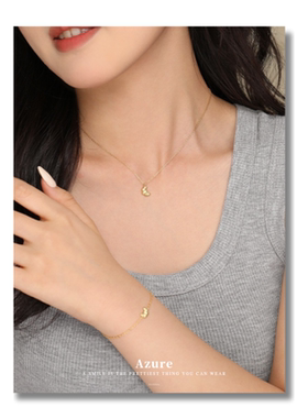 fever同款牛角包面包吊坠项链女ins爆款轻奢小众锁骨链配饰高级感