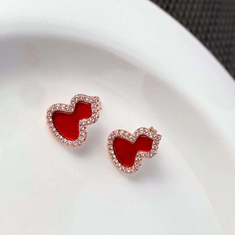 奥米迪奥虎年红葫芦2022新年女耳钉 aomidior耳钉