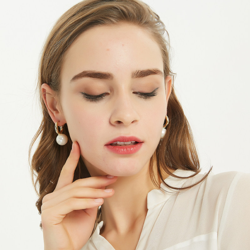 奥米迪奥珍珠女气质韩国个性潮耳环 aomidior耳钉