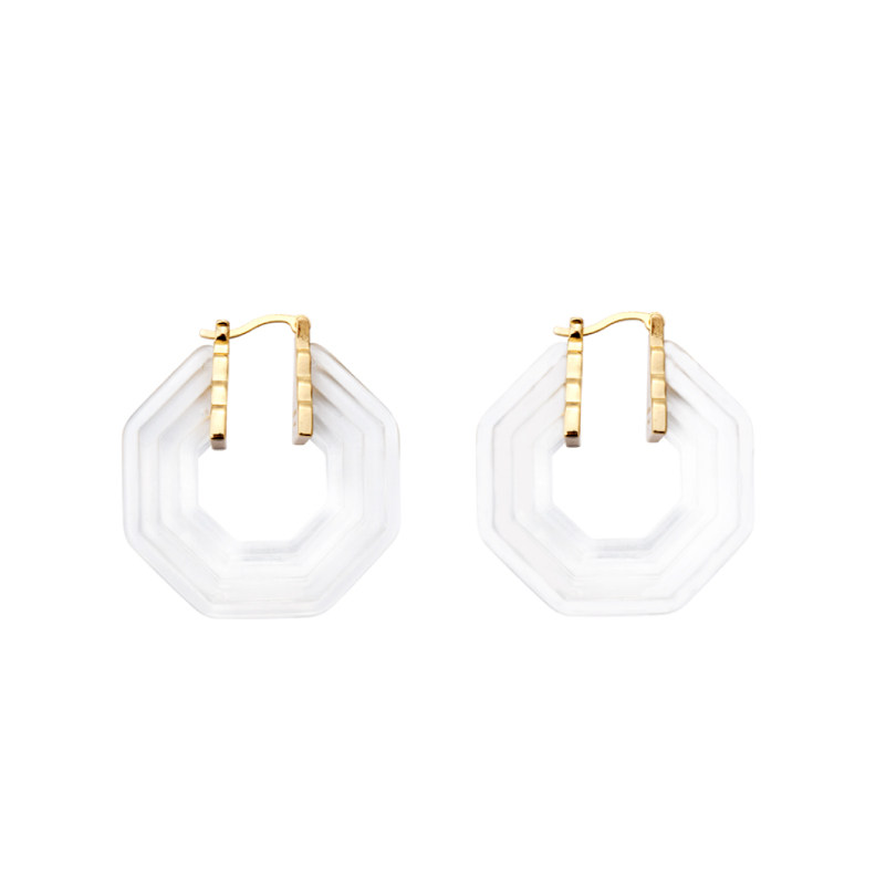 奥米迪奥日韩气质六边形透明耳环 aomidior耳环