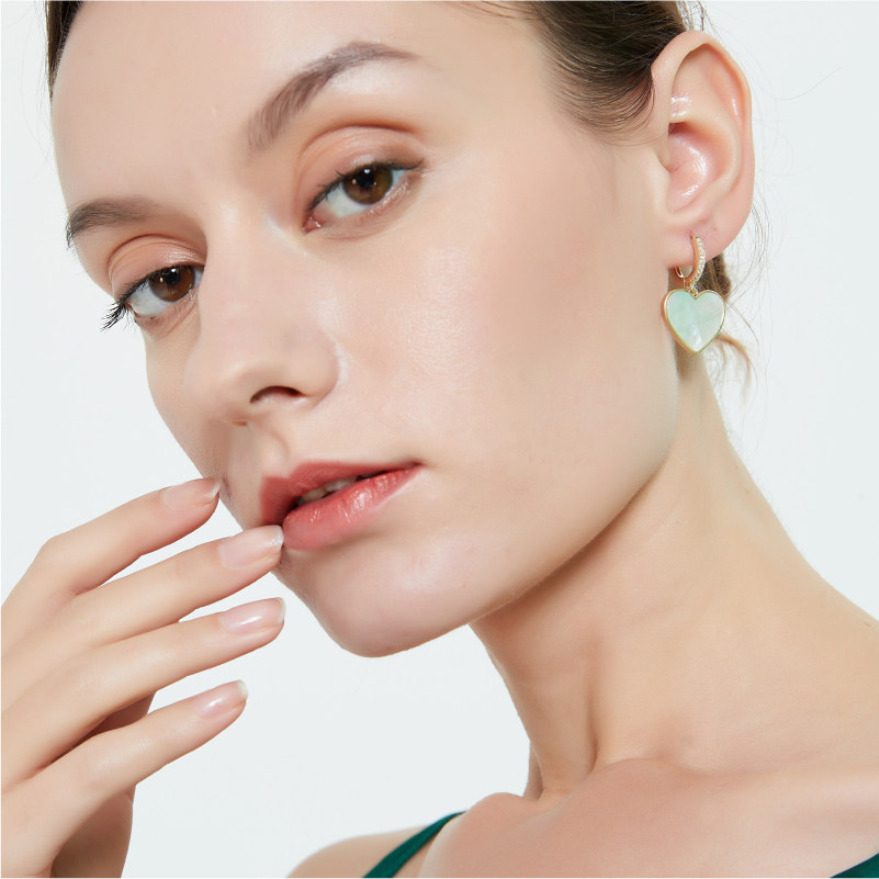 奥米迪奥珍珠贝壳爱心女网红耳环 aomidior耳环