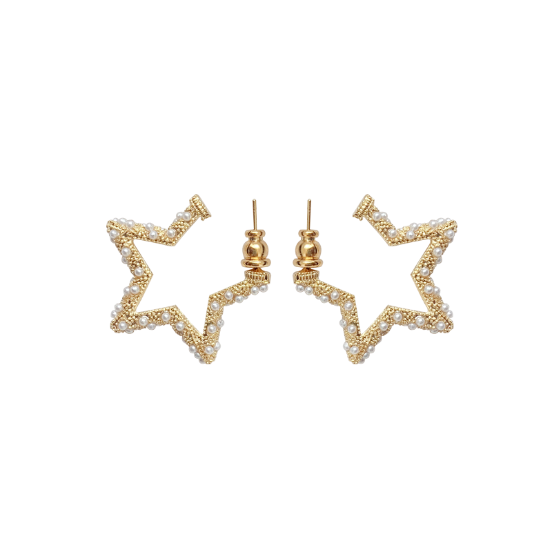 奥米迪奥米珠五角大女2021新潮耳钉 aomidior耳钉