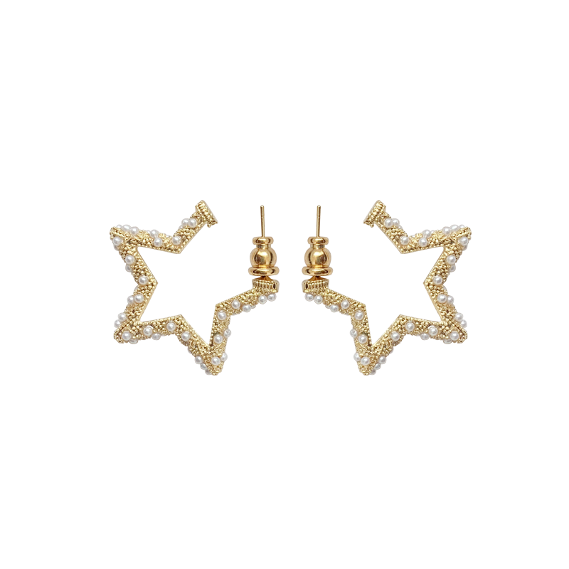 奥米迪奥星星镶嵌小米珠开口女耳环 aomidior耳环