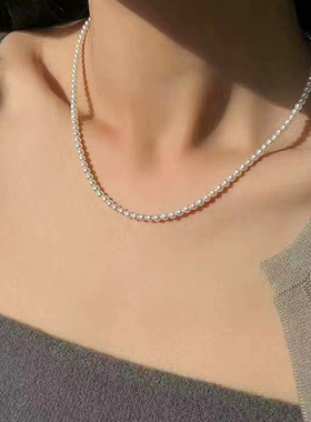 奥米迪奥4mm小米珠珍珠项链新款