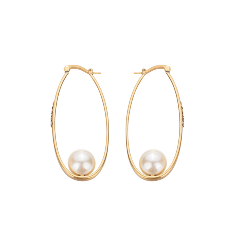 奥米迪奥内镶珍珠气质百搭款大耳环 aomidior耳环