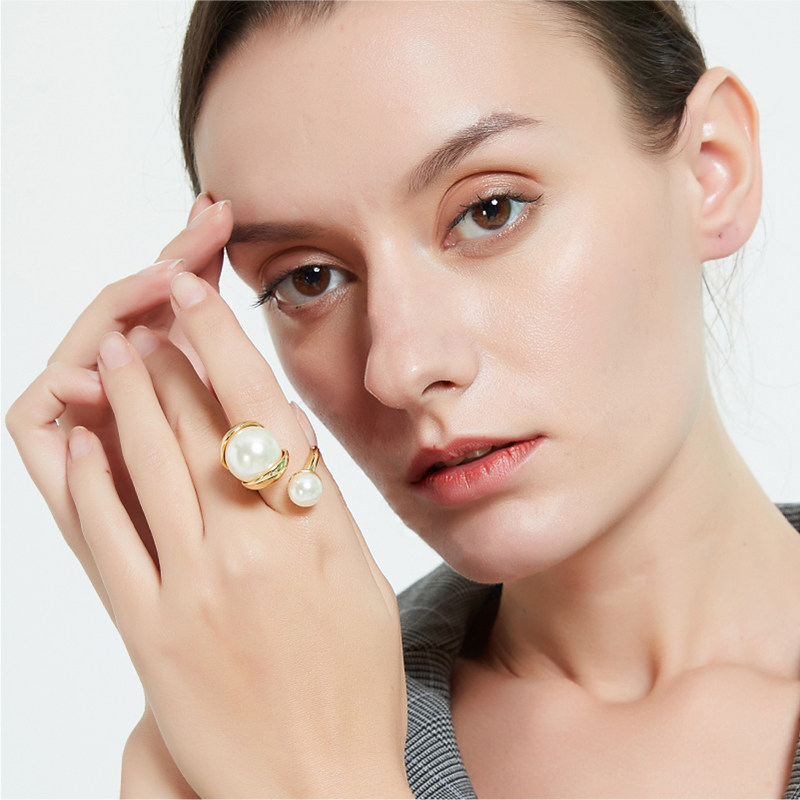 奥米迪奥珍珠女日韩网红气质指环 aomidior戒指/指环