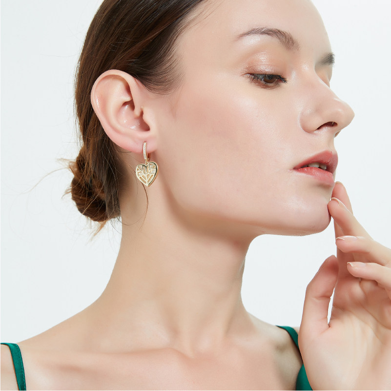 奥米迪奥珍珠贝壳爱心女网红耳环 aomidior耳环