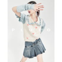 PLUTO DERIVED ART RAW MILK SWEATER DESIGN SENSE Small Crowdwoman Lazy Wind Milk Fufu Gentleness of the Korean Department