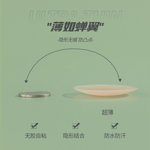 乌藤桔黑科技无胶自粘男士胸贴防凸隐形乳头贴防凸点硅胶乳贴超薄 - 图1