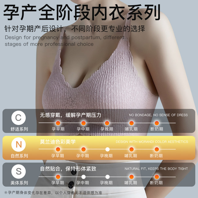 HaloVa孕妇内衣怀孕期孕妈产后哺乳文胸罩专用聚拢防下垂无痕蕾丝