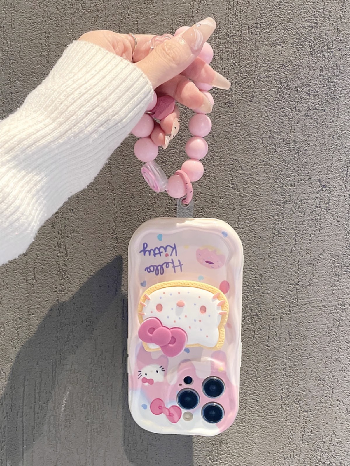 凯蒂猫斑点支架适用三星s23ultra手机壳s21fe新款a30s/a31卡通可爱s22+女网红a72软壳a34个性a53/a54全包防摔 - 图2