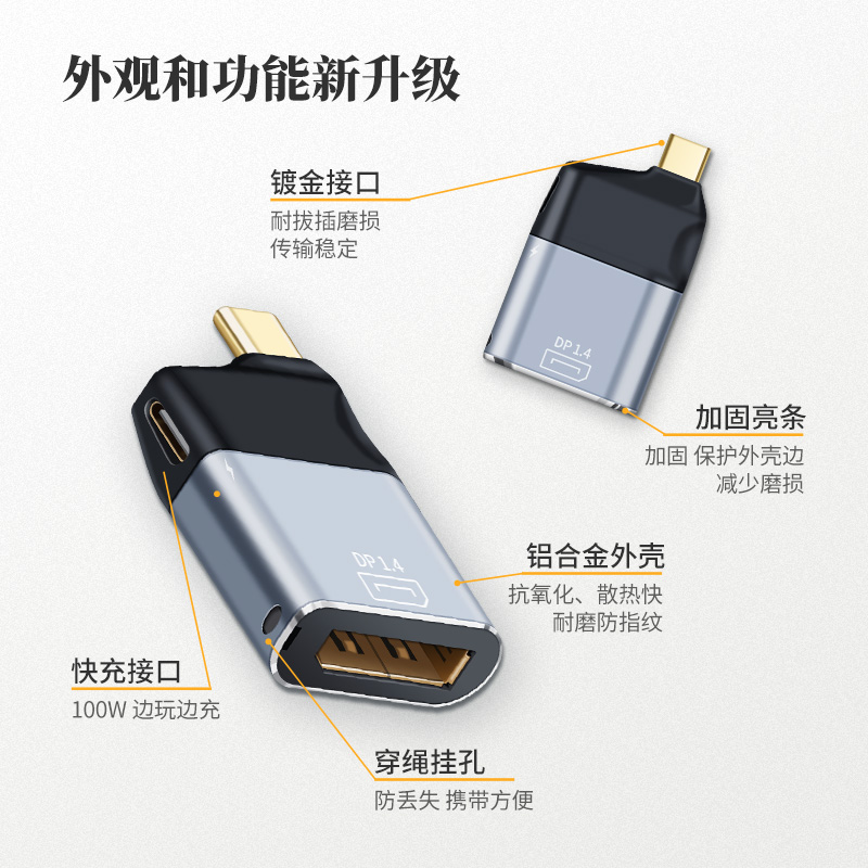 拓振Type-C转HDMI/VGA/DP/MiniDP/网口转换器适用于苹果华为三星ipad Promacbook笔记本投影仪手机电视高清线 - 图2