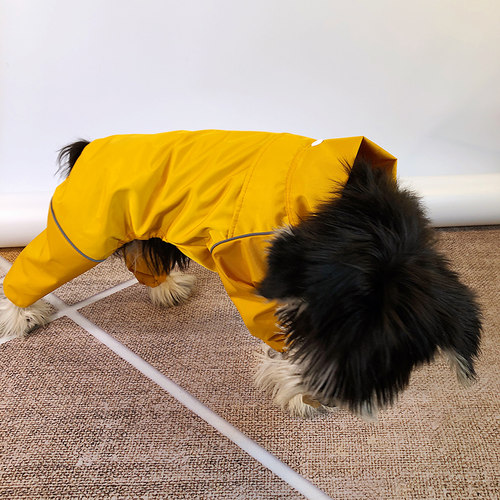 狗爸自制狗狗雨衣拉链四脚全包雨披冲锋衣防水小中型犬泰迪雪纳瑞 - 图2