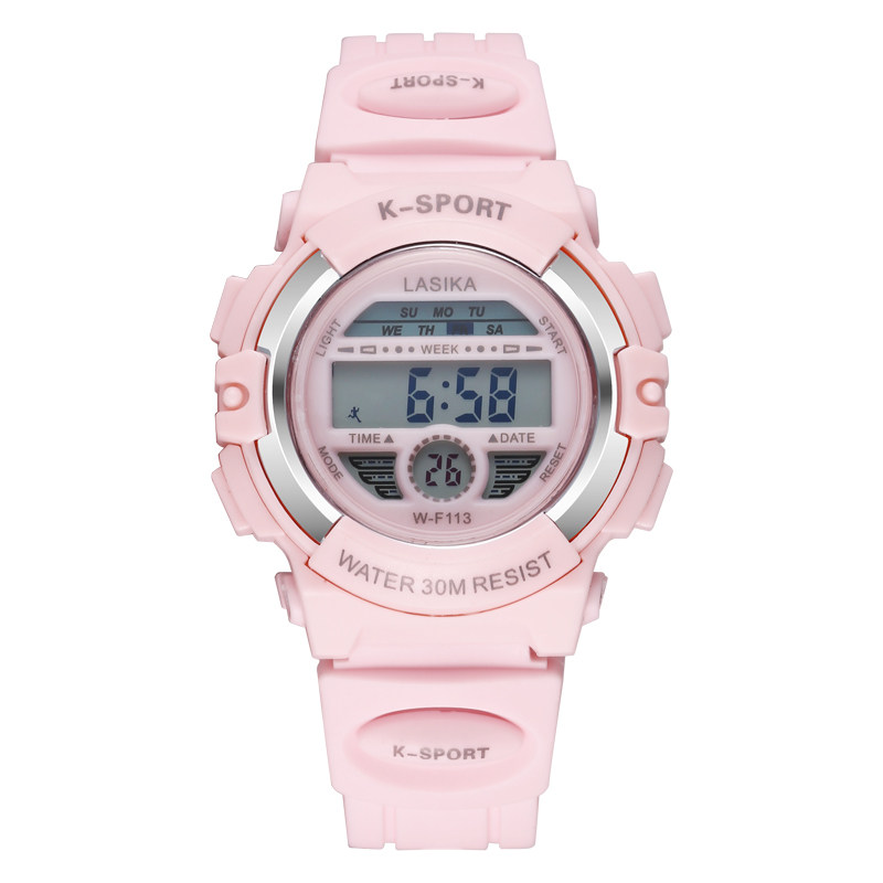 lasika女孩可爱运动游泳防水闹钟 lasika手表国产腕表