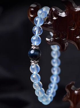 男女海蓝宝蓝虎眼石手串