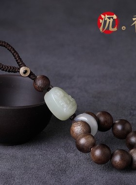 男女沉香本命佛钥匙扣手机挂件