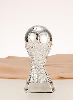 小号冠亚季足球比赛颁奖奖杯 树脂工艺品 金银铜奖杯印字球员MVP