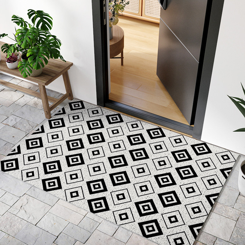 简约丝圈入户门地垫进门口脚垫家用耐脏免洗剪裁pvc门外防滑地毯,淘宝优惠券,粉丝福利购,淘宝优惠卷
