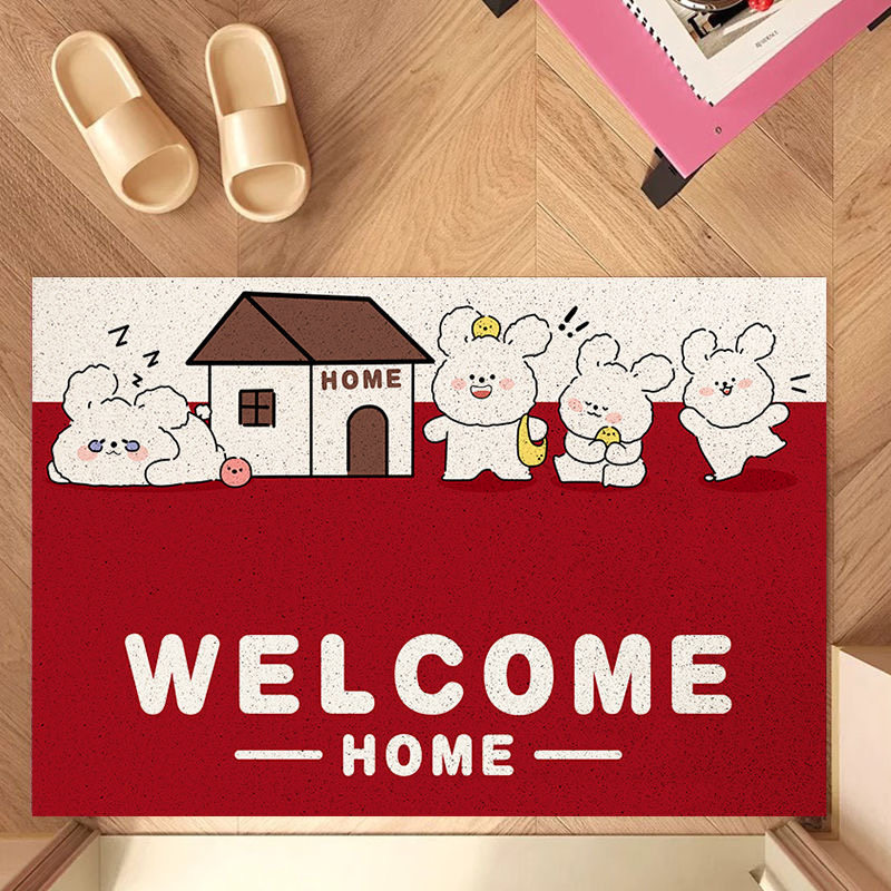 入户门地垫线条小狗免洗门垫家用耐脏防滑丝圈脚垫可裁剪地毯喜庆,淘宝优惠券,粉丝福利购,淘宝优惠卷