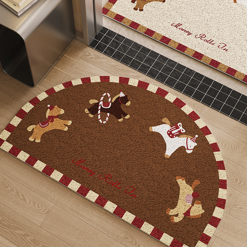 卡通半圆形小马入户门地垫新年2026新款丝圈蹭土门口进门脚垫防滑,淘宝优惠券,粉丝福利购,淘宝优惠卷