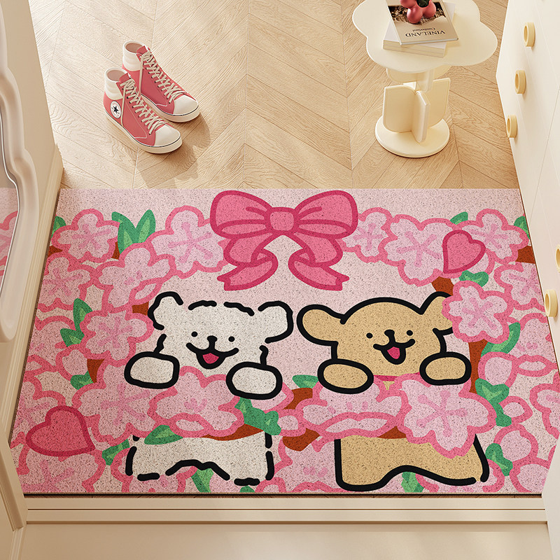 可爱小狗入户地垫2025新款防滑耐脏线条小狗进门门口除尘丝圈地毯,淘宝优惠券,粉丝福利购,淘宝优惠卷