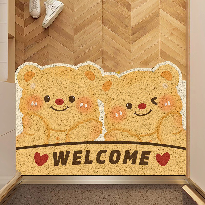 卡通黄油小熊入户门地垫2025新款可爱免打理易清洗家用大门口脚垫 - 图0