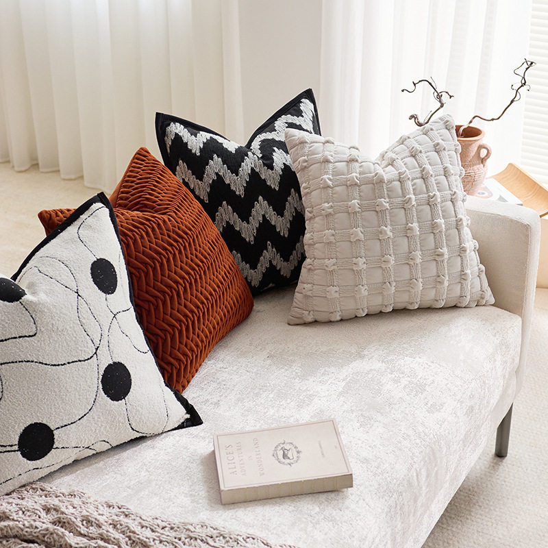 奶油泡泡格抱枕纯色客厅沙发靠枕样板间靠垫轻奢百搭感ins风,淘宝优惠券,粉丝福利购,淘宝优惠卷